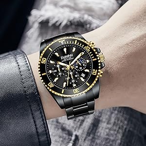 シンオウ＊ Amazon.com: ZUNPAI Moon Phase Watch for Men Multifunction